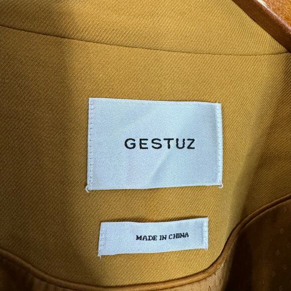 Gestuz LizaGZ Double Breasted Blazer Boxy Fit Relaxed Sz 36Small Mustard Yellow - Picture 9 of 15